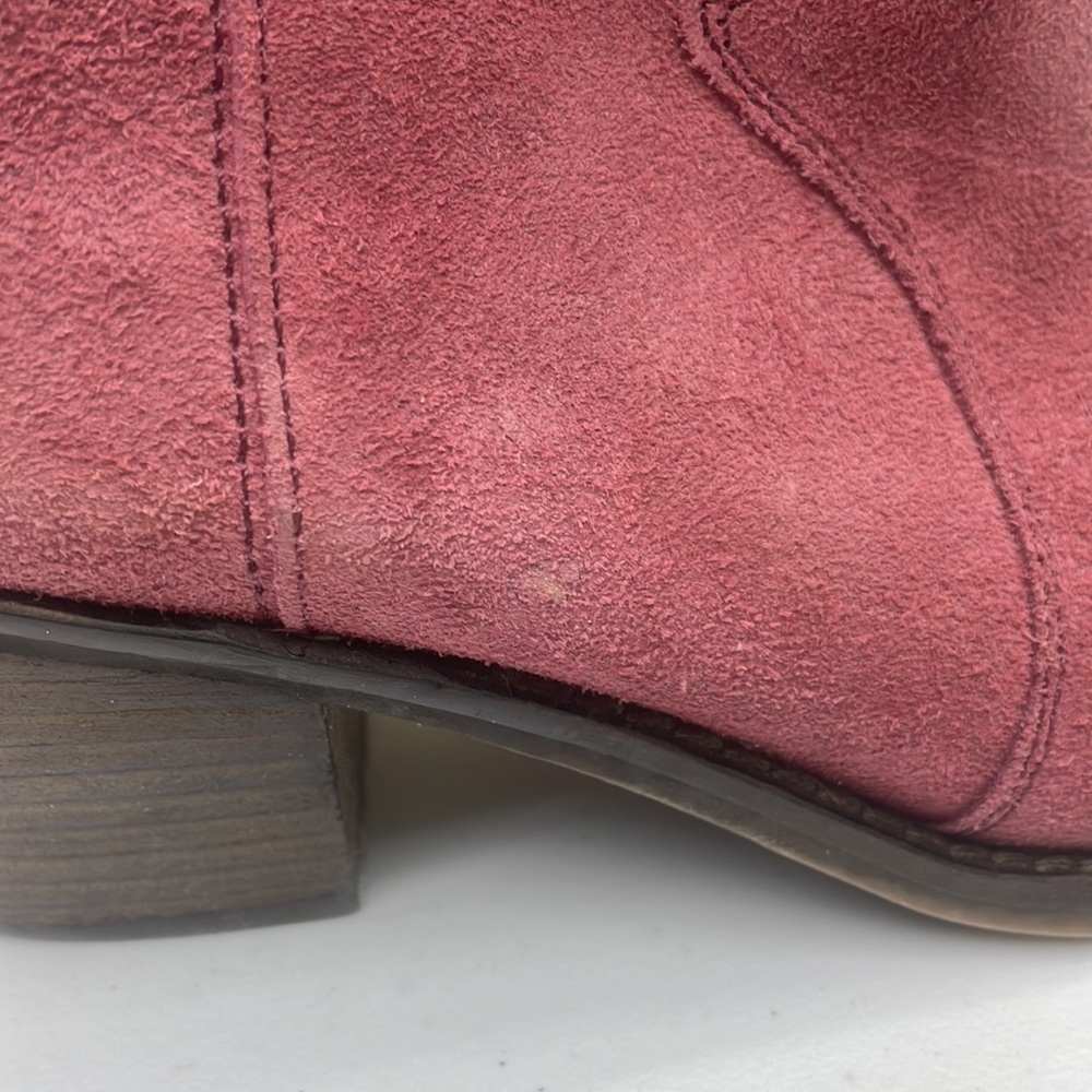 Lucky Brand Mauve Leather Ankle Zip Up Bootie Boots Size 6.5 - Picture 4 of 12